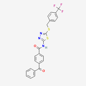 4-benzoyl-N-[5-[[4-(trifluoromethyl)phenyl]methylsulfanyl]-1,3,4-thiadiazol-2-yl]benzamide