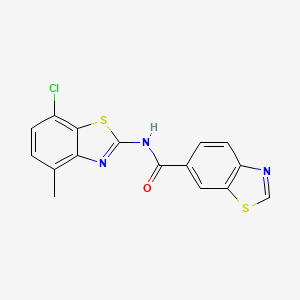 N-(7-chloro-4-methyl-1,3-benzothiazol-2-yl)-1,3-benzothiazole-6-carboxamide