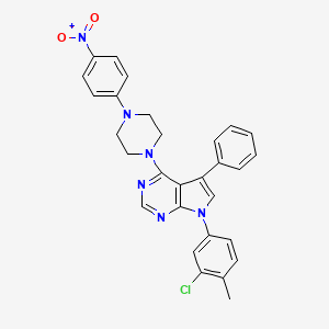 molecular formula C29H25ClN6O2 B2461923 7-(3-chloro-4-methylphenyl)-4-(4-(4-nitrophenyl)piperazin-1-yl)-5-phenyl-7H-pyrrolo[2,3-d]pyrimidine CAS No. 477239-12-6