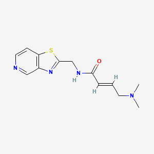molecular formula C13H16N4OS B2461928 (E)-4-(Dimethylamino)-N-([1,3]thiazolo[4,5-c]pyridin-2-ylmethyl)but-2-enamide CAS No. 2411335-18-5