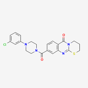 9-(4-(3-chlorophenyl)piperazine-1-carbonyl)-3,4-dihydro-[1,3]thiazino[2,3-b]quinazolin-6(2H)-one