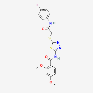 N-[5-[2-(4-fluoroanilino)-2-oxoethyl]sulfanyl-1,3,4-thiadiazol-2-yl]-2,4-dimethoxybenzamide