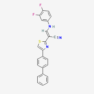 molecular formula C24H15F2N3S B2461946 (E)-2-(4-([1,1'-联苯]-4-基)噻唑-2-基)-3-((3,4-二氟苯基)氨基)丙烯腈 CAS No. 477297-45-3