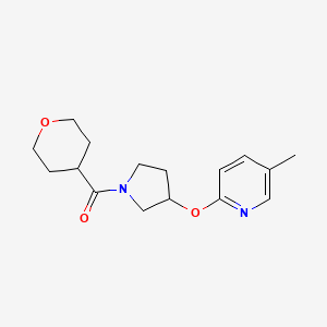 (3-((5-methylpyridin-2-yl)oxy)pyrrolidin-1-yl)(tetrahydro-2H-pyran-4-yl)methanone