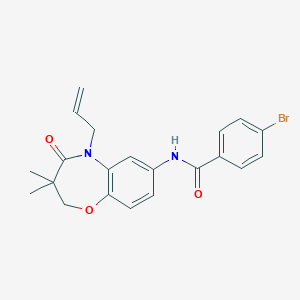 molecular formula C21H21BrN2O3 B2461949 N-(5-allyl-3,3-dimethyl-4-oxo-2,3,4,5-tetrahydrobenzo[b][1,4]oxazepin-7-yl)-4-bromobenzamide CAS No. 921562-02-9