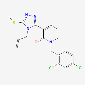 molecular formula C18H16Cl2N4OS B2461950 3-[4-alil-5-(metilsulfanil)-4H-1,2,4-triazol-3-il]-1-(2,4-diclorobencil)-2(1H)-piridinona CAS No. 477853-06-8