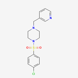 molecular formula C16H18ClN3O2S B2461952 1-(4-Chloro-benzenesulfonyl)-4-pyridin-3-ylmethyl-piperazine CAS No. 123828-72-8