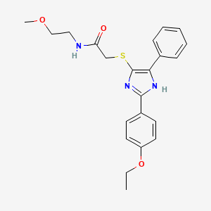 molecular formula C22H25N3O3S B2461954 N-(2-méthoxyéthyl)-2-({[2-(4-éthoxyphényl)-5-phényl-1H-imidazol-4-yl]sulfanyl}acétamide CAS No. 901259-34-5