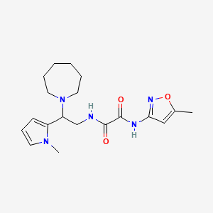 molecular formula C19H27N5O3 B2461958 N1-(2-(azepan-1-yl)-2-(1-methyl-1H-pyrrol-2-yl)ethyl)-N2-(5-methylisoxazol-3-yl)oxalamide CAS No. 1049376-33-1