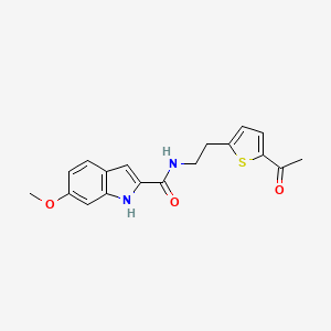 molecular formula C18H18N2O3S B2461965 N-(2-(5-acetylthiophen-2-yl)ethyl)-6-methoxy-1H-indole-2-carboxamide CAS No. 2034437-36-8