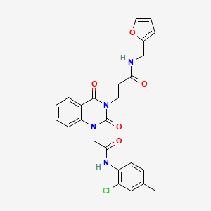 molecular formula C25H23ClN4O5 B2461970 3-(1-(2-((2-chloro-4-methylphenyl)amino)-2-oxoethyl)-2,4-dioxo-1,2-dihydroquinazolin-3(4H)-yl)-N-(furan-2-ylmethyl)propanamide CAS No. 899788-38-6