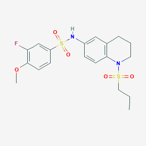 molecular formula C19H23FN2O5S2 B2461971 3-氟-4-甲氧基-N-(1-(丙磺酰基)-1,2,3,4-四氢喹啉-6-基)苯磺酰胺 CAS No. 946347-11-1