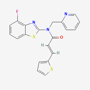 molecular formula C20H14FN3OS2 B2461978 (E)-N-(4-氟苯并[d]噻唑-2-基)-N-(吡啶-2-基甲基)-3-(噻吩-2-基)丙烯酰胺 CAS No. 899964-29-5