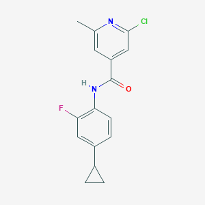 molecular formula C16H14ClFN2O B2461984 2-Chloro-N-(4-cyclopropyl-2-fluorophenyl)-6-methylpyridine-4-carboxamide CAS No. 2305354-74-7