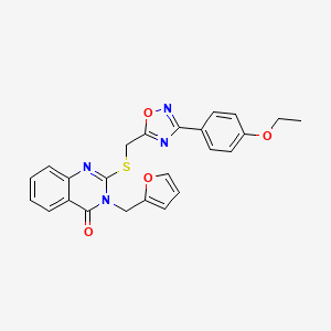 molecular formula C24H20N4O4S B2461989 2-(((3-(4-ethoxyphenyl)-1,2,4-oxadiazol-5-yl)methyl)thio)-3-(furan-2-ylmethyl)quinazolin-4(3H)-one CAS No. 946352-46-1