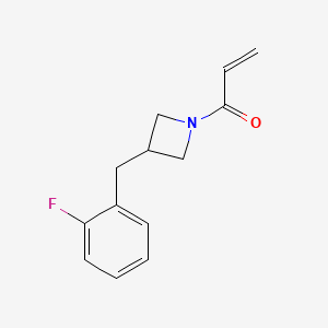 molecular formula C13H14FNO B2461993 1-[3-[(2-Fluorophenyl)methyl]azetidin-1-yl]prop-2-en-1-one CAS No. 2179723-90-9