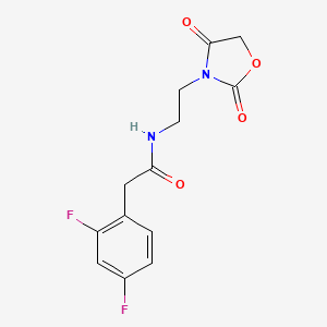 molecular formula C13H12F2N2O4 B2462008 N-[2-(2,4-dioxo-1,3-oxazolidin-3-il)etil]-2-(2,4-difluorofenil)acetamida CAS No. 2034464-66-7