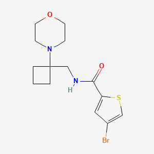 molecular formula C14H19BrN2O2S B2462015 4-Bromo-N-[(1-morpholin-4-ylcyclobutyl)methyl]thiophene-2-carboxamide CAS No. 2380177-75-1