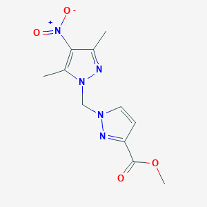 molecular formula C11H13N5O4 B2462024 methyl 1-[(3,5-dimethyl-4-nitro-1H-pyrazol-1-yl)methyl]-1H-pyrazole-3-carboxylate CAS No. 1006437-94-0