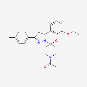 molecular formula C25H29N3O3 B2462030 1-(7-Ethoxy-2-(p-tolyl)-1,10b-dihydrospiro[benzo[e]pyrazolo[1,5-c][1,3]oxazine-5,4'-piperidin]-1'-yl)ethanone CAS No. 899983-81-4