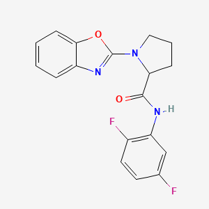 molecular formula C18H15F2N3O2 B2462071 1-(苯并[d]噁唑-2-基)-N-(2,5-二氟苯基)吡咯烷-2-甲酰胺 CAS No. 1796885-97-6
