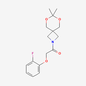 molecular formula C16H20FNO4 B2462091 1-(7,7-Dimethyl-6,8-dioxa-2-azaspiro[3.5]nonan-2-yl)-2-(2-fluorophenoxy)ethanone CAS No. 1396785-19-5