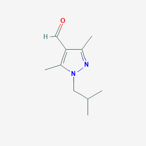 molecular formula C10H16N2O B2462095 3,5-Dimethyl-1-(2-methylpropyl)pyrazole-4-carbaldehyde CAS No. 1020519-11-2