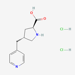 molecular formula C11H16Cl2N2O2 B2462097 (2S,4R)-4-(pyridin-4-ylmethyl)pyrrolidine-2-carboxylic acid dihydrochloride CAS No. 1049754-26-8