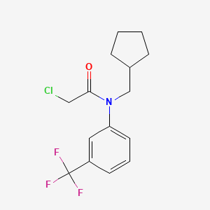 molecular formula C15H17ClF3NO B2462099 2-Chloro-N-(cyclopentylmethyl)-N-[3-(trifluoromethyl)phenyl]acetamide CAS No. 1397189-61-5