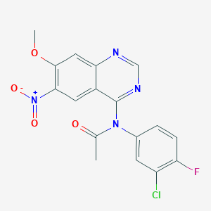 N-(3-chloro-4-fluorophenyl)-N-(7-methoxy-6-nitroquinazolin-4-yl)acetamide