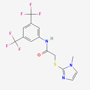 N-[3,5-bis(trifluoromethyl)phenyl]-2-[(1-methyl-1H-imidazol-2-yl)sulfanyl]acetamide