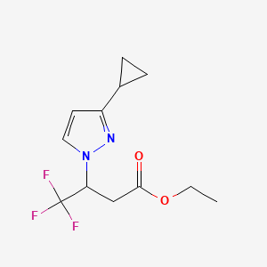 Ethyl 3-(3-cyclopropylpyrazol-1-yl)-4,4,4-trifluorobutanoate