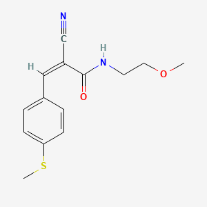 (Z)-2-Cyano-N-(2-methoxyethyl)-3-(4-methylsulfanylphenyl)prop-2-enamide