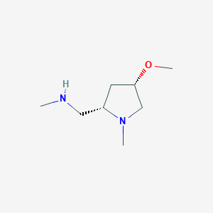 molecular formula C8H18N2O B2462113 {[(2S,4S)-4-methoxy-1-methylpyrrolidin-2-yl]methyl}(methyl)amine CAS No. 1909294-96-7