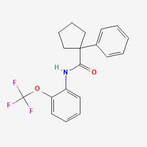 molecular formula C19H18F3NO2 B2462126 1-苯基-N-[2-(三氟甲氧基)苯基]环戊烷-1-甲酰胺 CAS No. 1022706-79-1