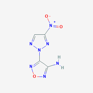 molecular formula C4H3N7O3 B2462152 4-(4-nitro-2H-1,2,3-triazol-2-yl)-1,2,5-oxadiazol-3-amine CAS No. 890094-07-2