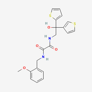 molecular formula C20H20N2O4S2 B2462155 N1-(2-hydroxy-2-(thiophen-2-yl)-2-(thiophen-3-yl)ethyl)-N2-(2-methoxybenzyl)oxalamide CAS No. 2034401-91-5
