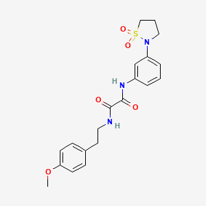 molecular formula C20H23N3O5S B2462158 N'-[3-(1,1-dioxo-1,2-thiazolidin-2-yl)phenyl]-N-[2-(4-methoxyphenyl)ethyl]oxamide CAS No. 1105206-95-8