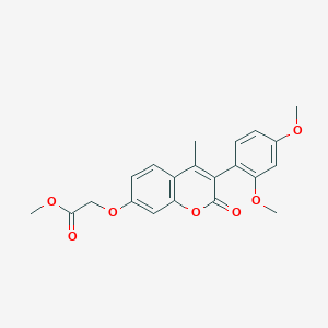 molecular formula C21H20O7 B2462162 Methyl 2-[3-(2,4-dimethoxyphenyl)-4-methyl-2-oxochromen-7-yl]oxyacetate CAS No. 864753-10-6