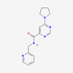 molecular formula C15H17N5O B2462171 N-(吡啶-2-基甲基)-6-(吡咯烷-1-基)嘧啶-4-甲酰胺 CAS No. 1905149-63-4