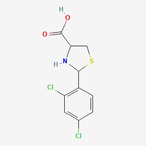 molecular formula C10H9Cl2NO2S B2462183 2-(2,4-Dichlorophenyl)-1,3-thiazolidine-4-carboxylic acid CAS No. 72678-84-3