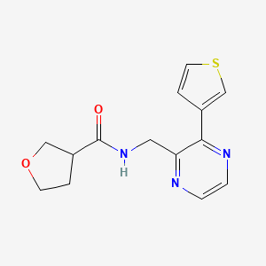 N-((3-(thiophen-3-yl)pyrazin-2-yl)methyl)tetrahydrofuran-3-carboxamide