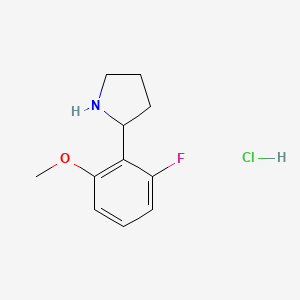 molecular formula C11H15ClFNO B2462185 2-(2-Fluoro-6-methoxyphenyl)pyrrolidine;hydrochloride CAS No. 2253630-31-6