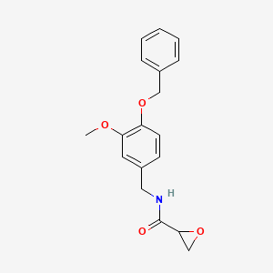molecular formula C18H19NO4 B2462187 N-[(3-Methoxy-4-phenylmethoxyphenyl)methyl]oxirane-2-carboxamide CAS No. 2418728-40-0