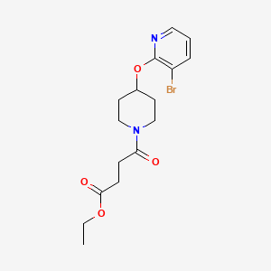 molecular formula C16H21BrN2O4 B2462191 乙酸4-(4-((3-溴吡啶-2-基)氧基)哌啶-1-基)-4-氧代丁酸乙酯 CAS No. 1448029-24-0