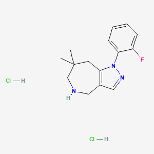 molecular formula C15H20Cl2FN3 B2462204 1-(2-fluorophenyl)-7,7-dimethyl-1H,4H,5H,6H,7H,8H-pyrazolo[4,3-c]azepine dihydrochloride CAS No. 2060052-66-4