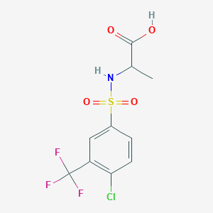 molecular formula C10H9ClF3NO4S B2462221 2-[4-Chloro-3-(trifluoromethyl)benzenesulfonamido]propanoic acid CAS No. 1008594-59-9