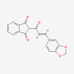 molecular formula C19H12O5 B2462222 2-[(E)-3-(1,3-benzodioxol-5-yl)prop-2-enoyl]indene-1,3-dione CAS No. 20926-81-2