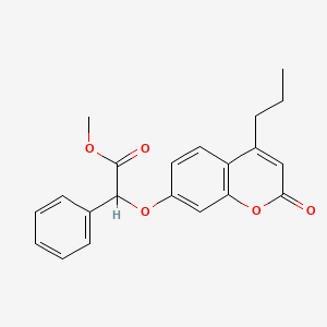 molecular formula C21H20O5 B2462227 Methyl 2-(2-oxo-4-propylchromen-7-yl)oxy-2-phenylacetate CAS No. 670243-21-7