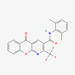 molecular formula C22H15F3N2O3 B2462239 N-(2,6-dimethylphenyl)-5-oxo-2-(trifluoromethyl)-5H-chromeno[2,3-b]pyridine-3-carboxamide CAS No. 241127-04-8